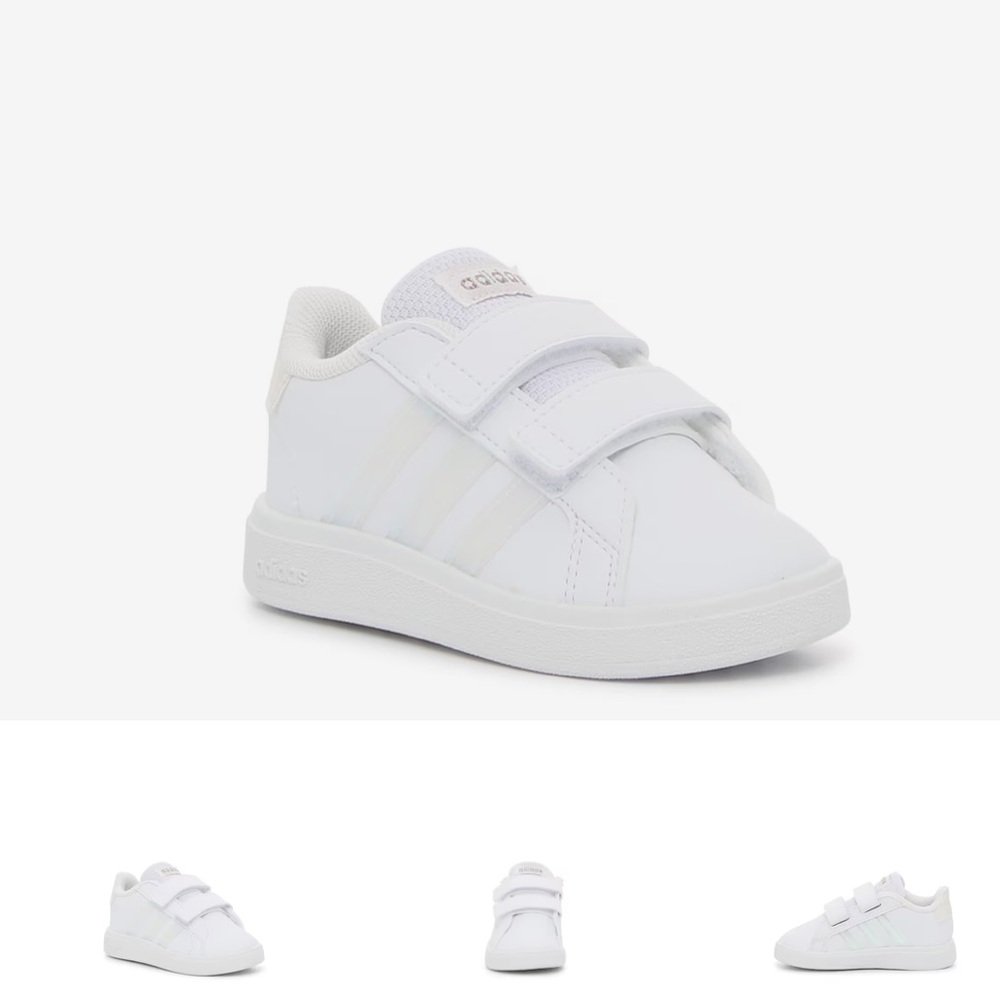 Adidas Little kids/ Toddler Grand Court 2 Sneaker 
White/iridescent stripes